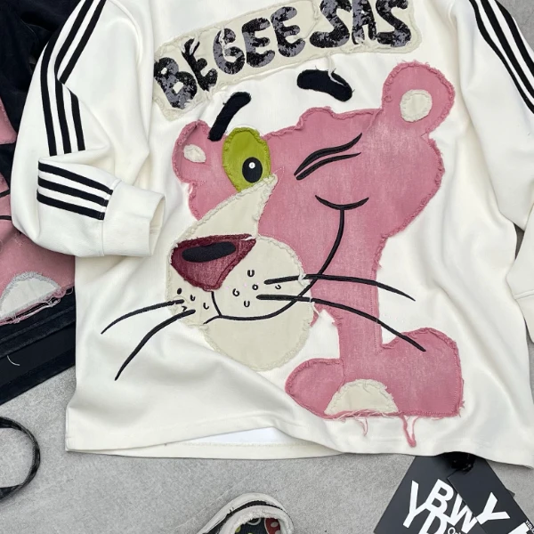 二龙欧货【粉红豹打底卫衣潮牌设计师款】Y2576#