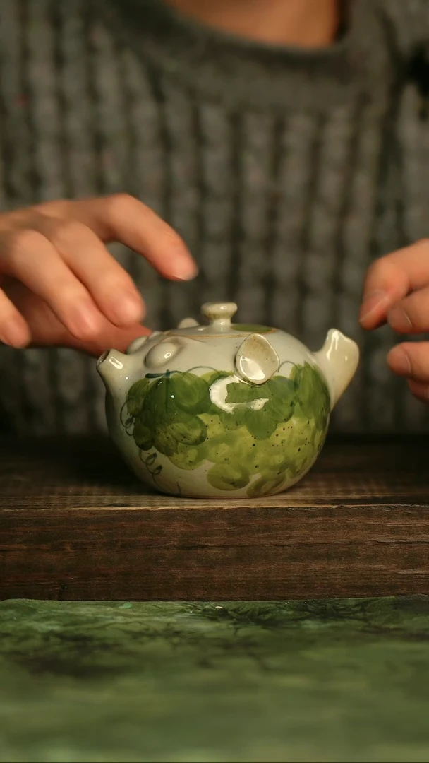 釉下彩手工手绘瓷器青诗集手工手绘瓷器