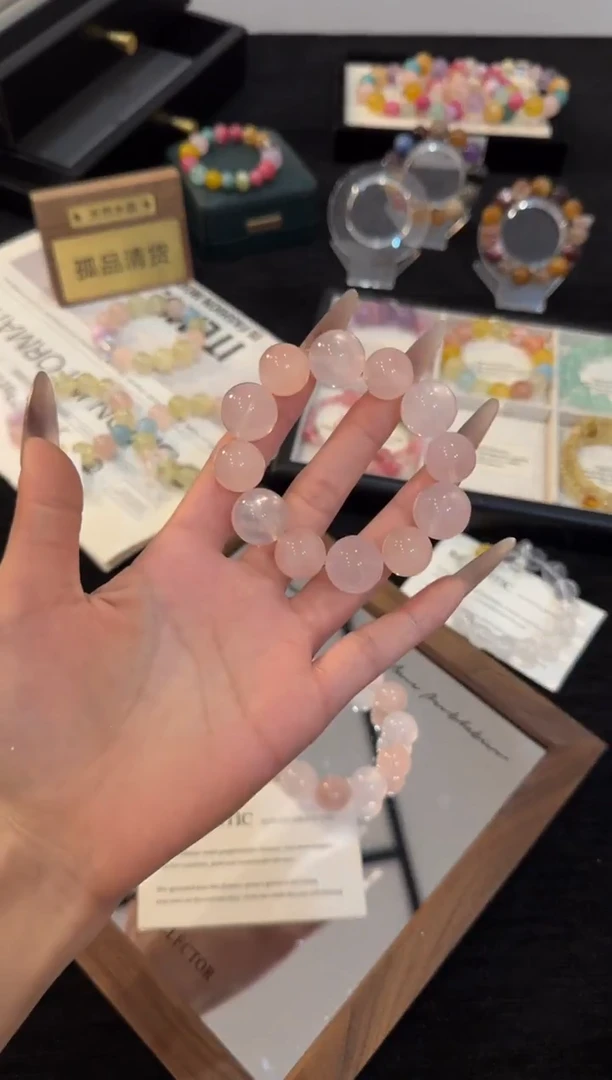 合金手链水晶粉水晶手链x3242