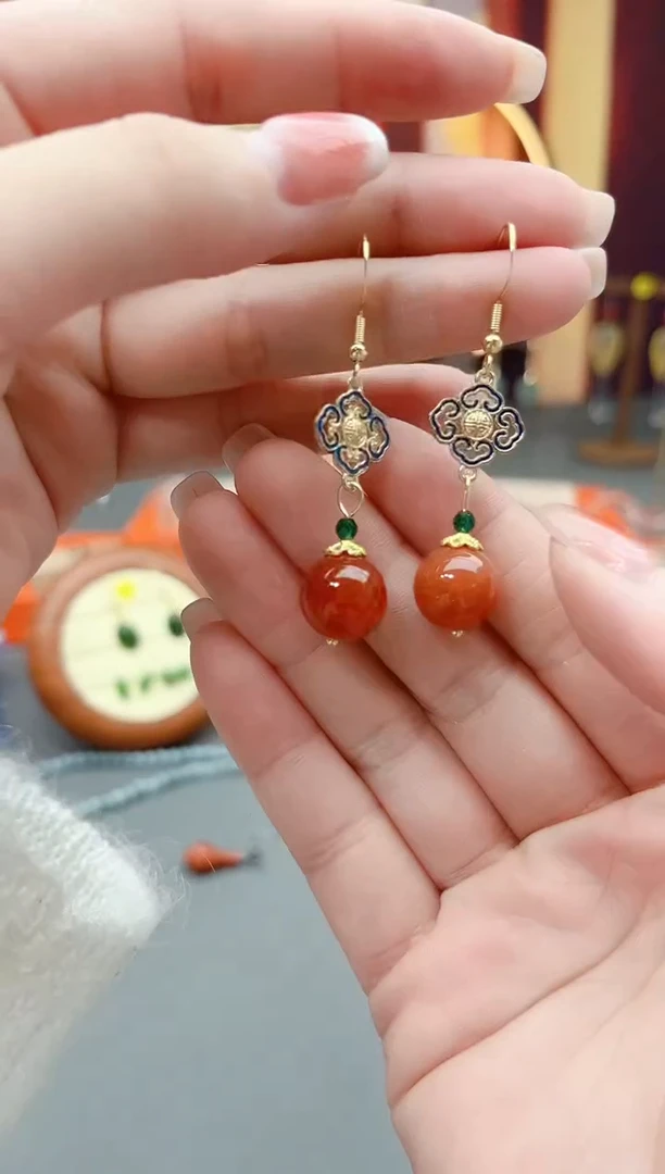 未镶嵌耳钉玛瑙/玉髓223