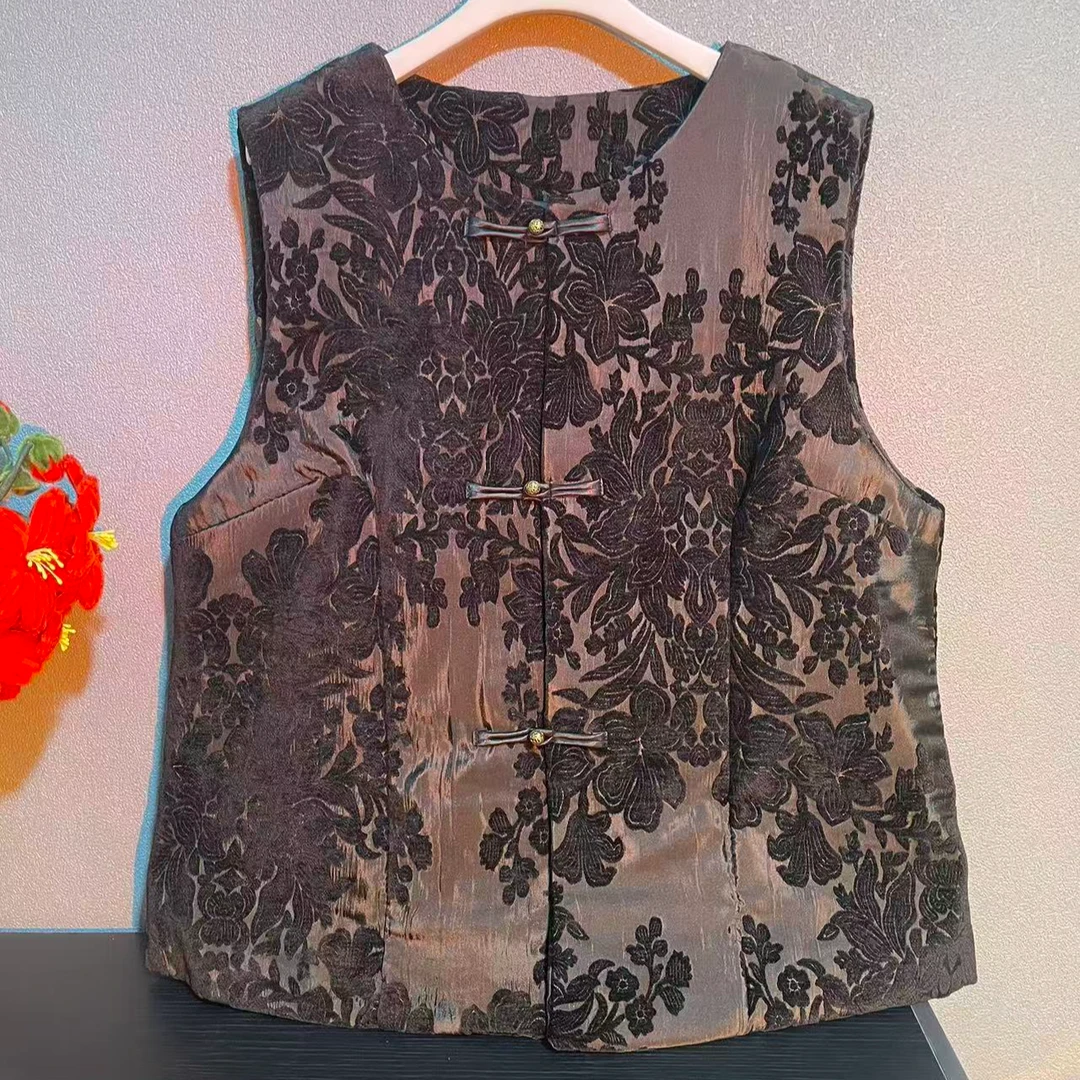 【花满天99066】新款大码国风马甲人丝植绒花