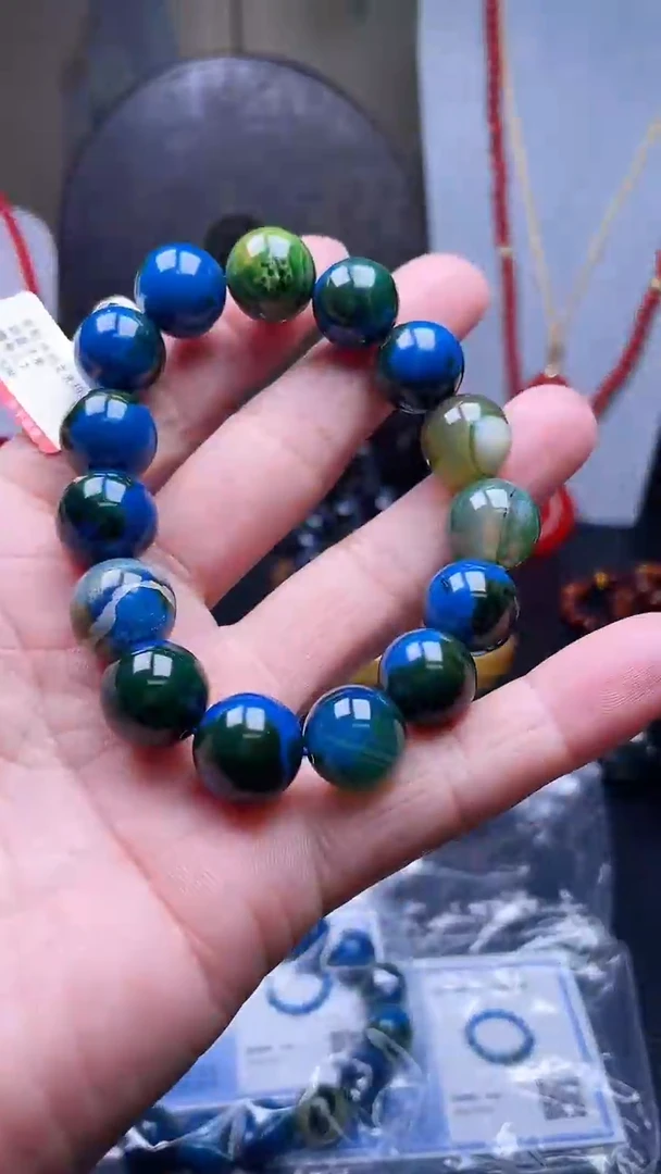 未镶嵌手串玛瑙/玉髓天然珠宝极光绿【多样性拍一发一】