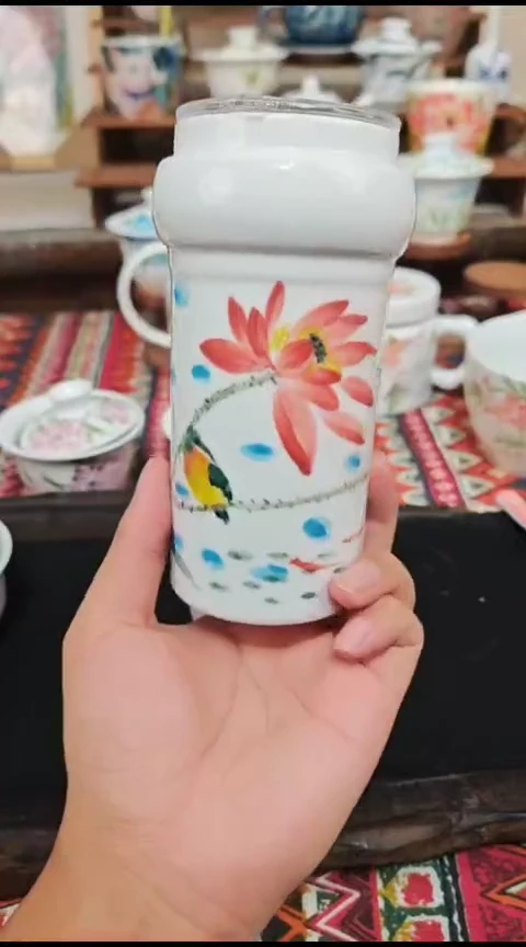 瓷片陶瓷高端国画手工釉下陶瓷浮力价