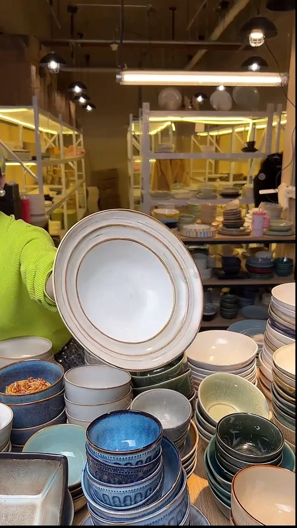 瓷105外贸尾货窑变釉下彩默认瑕疵