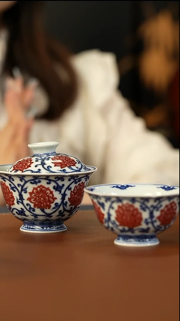 杯永明尚玩一套花口杯