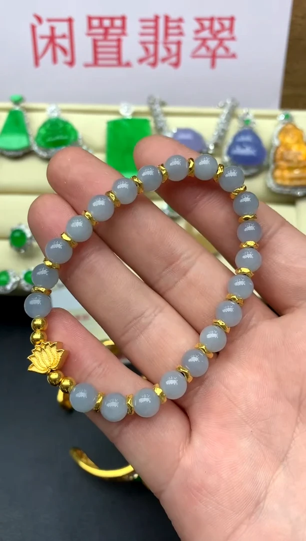 足金镶嵌手链翡翠399 -中国好珍宝