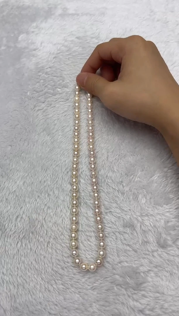 海水珍珠银S925镶嵌项链AK7-7.5mm