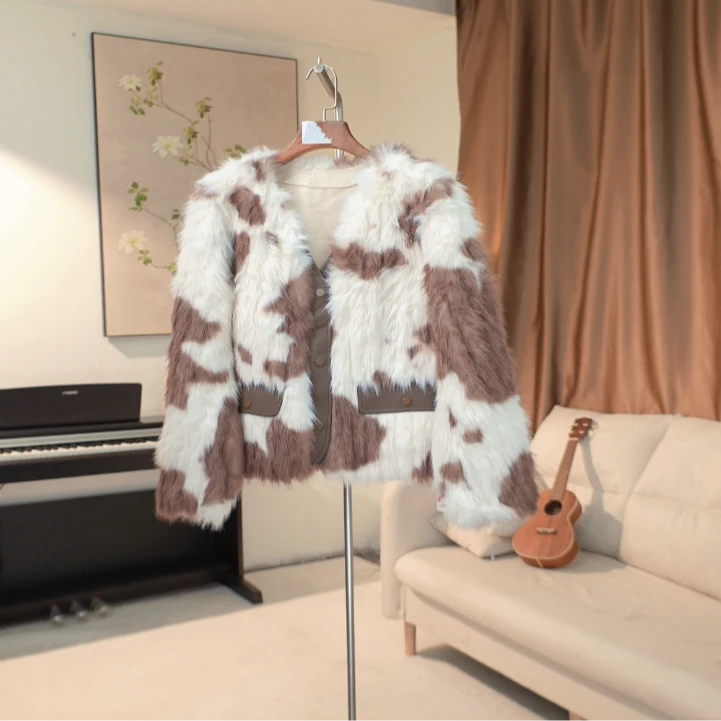 D100 时尚毛绒外套女 30977