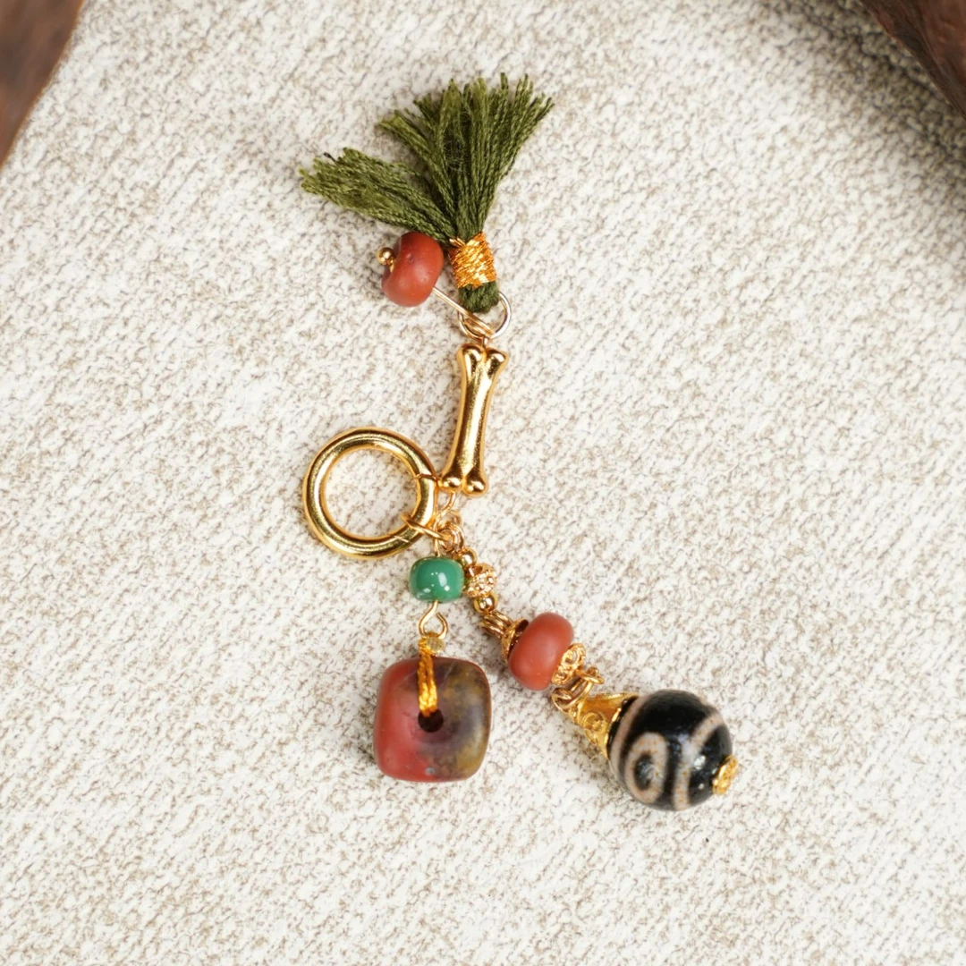 【壹芳珠宝】天然原矿南红古珠提溜