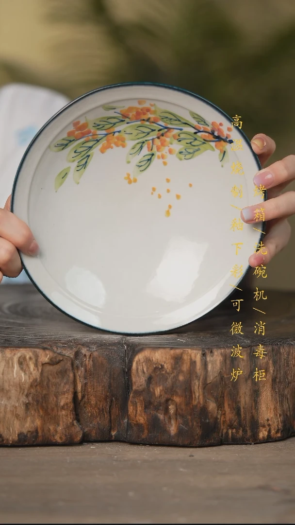 瓷片景德镇高温釉下彩可微波烤箱洗碗机