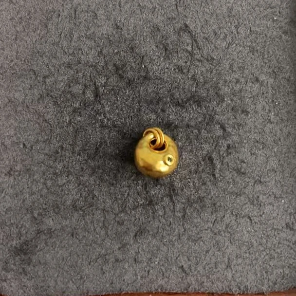 足金999 古法工艺锤纹金坨吊坠