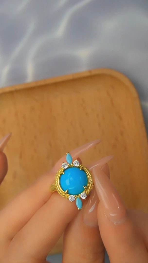 【闪购商品】绿松石戒指银S925镶嵌多样性发货一件