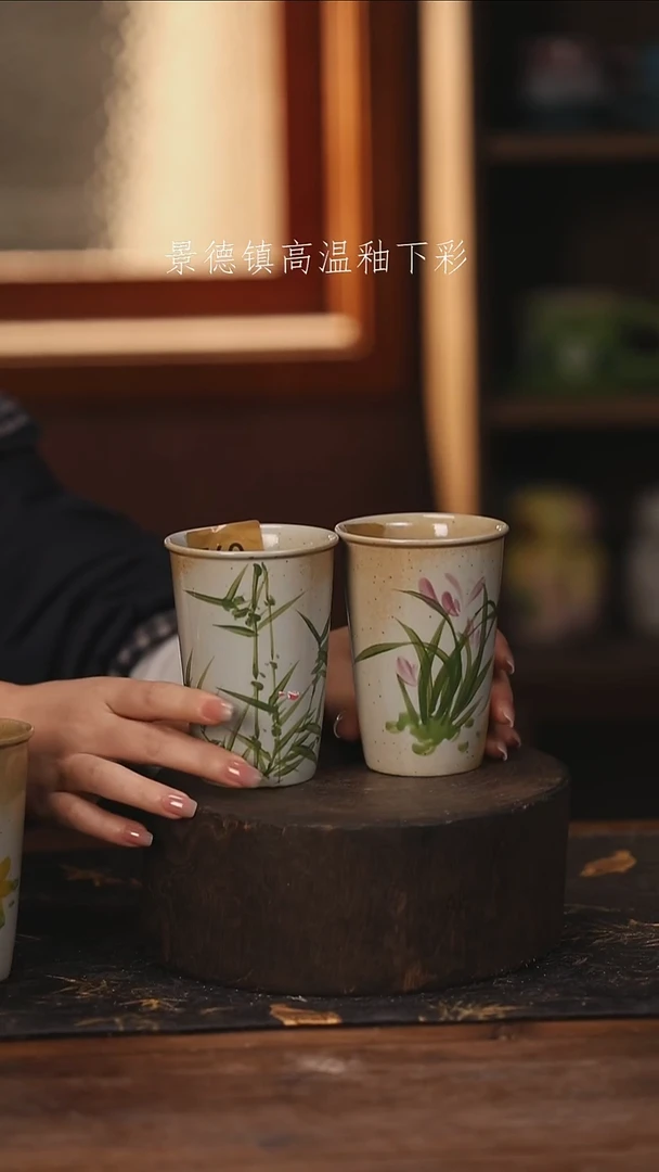 陶瓷景德镇高温釉下手绘陶瓷