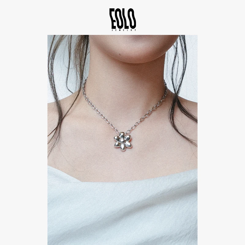 EOLO 铜合金项链 「霁」花朵项链 女2025新款小众设计感
