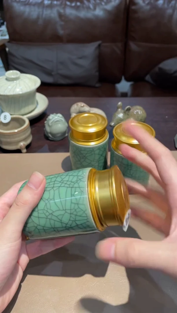 20窑承龙泉青瓷梅青有线茶仓