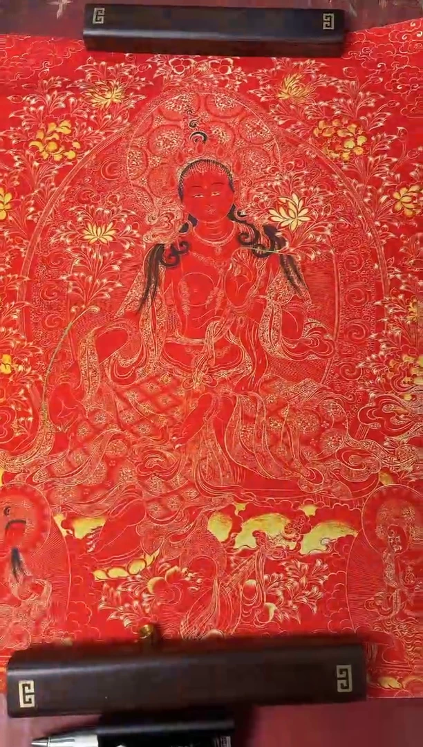 卷轴画龙妹的唐卡tk16
