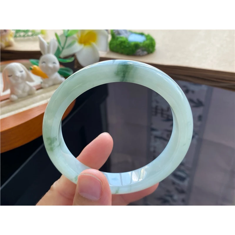 12.08批11569号58.8-12.7-8.3诗意满满的飘花镯飘逸生动翡翠手镯