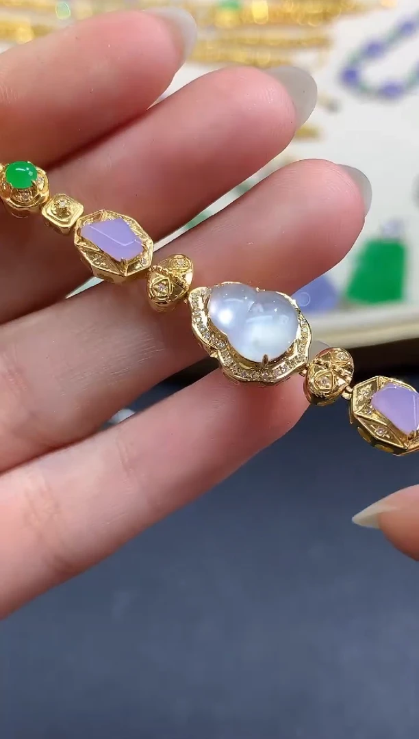 18K金镶嵌手链翡翠手链|15800