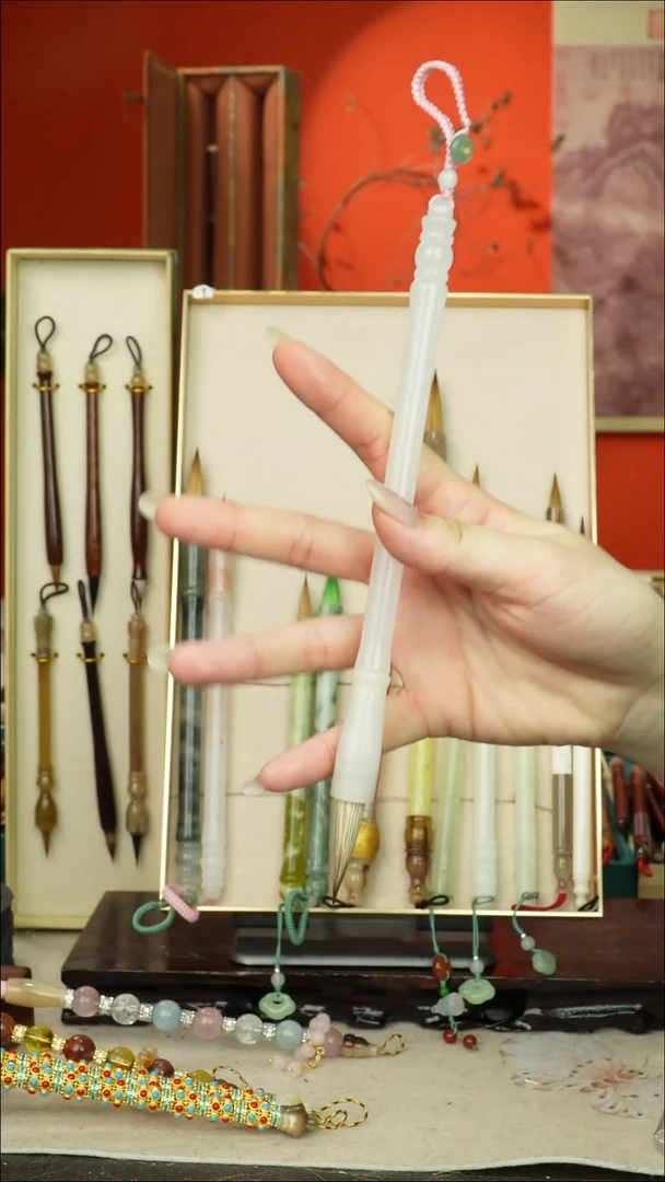 201号闪孤品高货毛笔链接 清水试笔 蘸墨不退