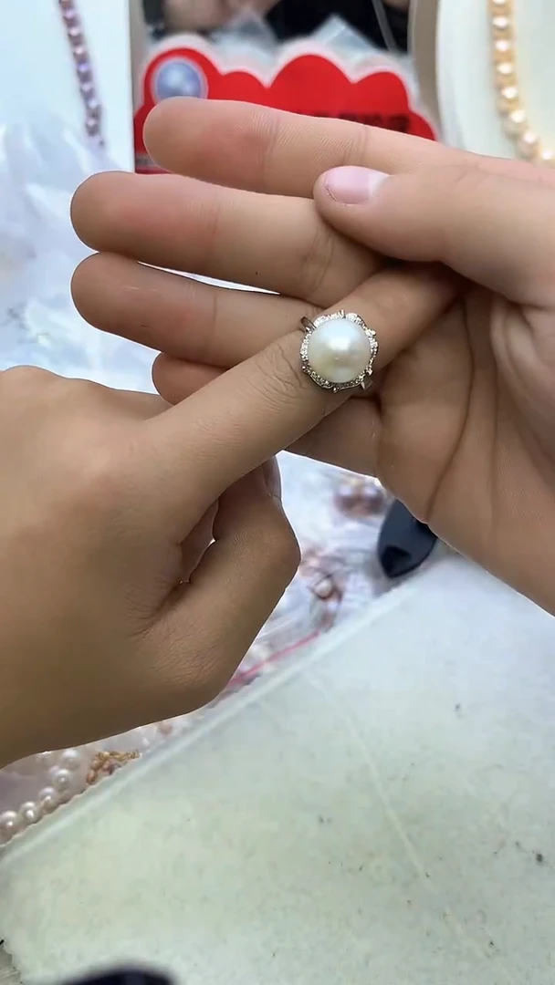 未镶嵌戒指淡水珍珠白色系戒指