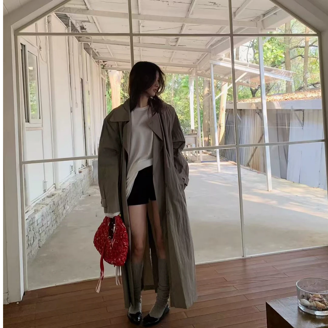 LILUSHOP【2.13 10:00新品】帅气慵懒轻薄长款风衣外套大衣