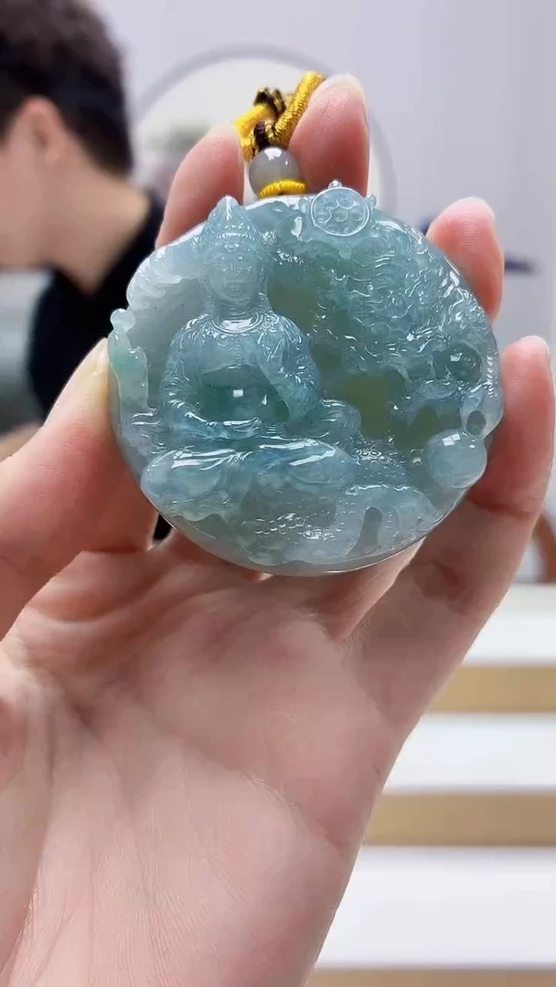 未镶嵌定制翡翠4688zm-毛货挂件观音55