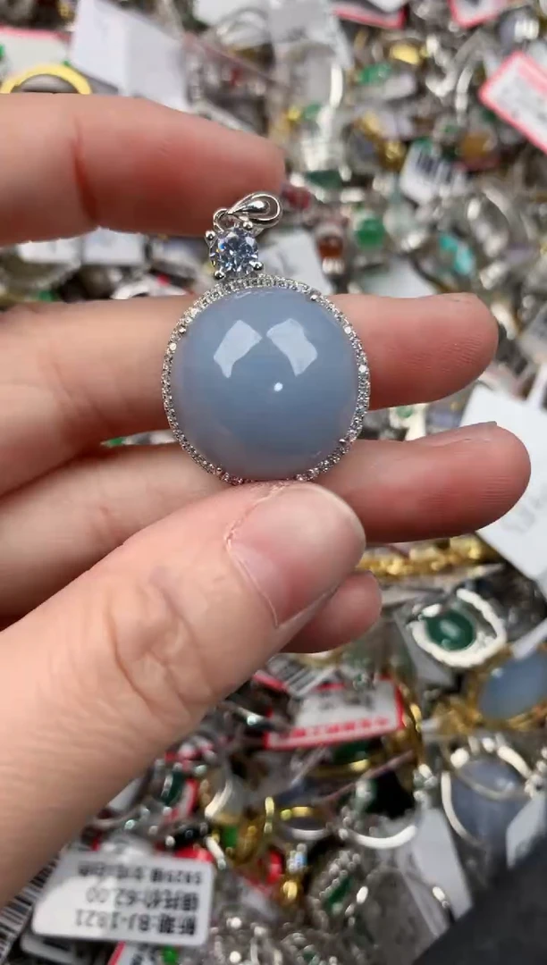 银S925镶嵌戒指翡翠555           6