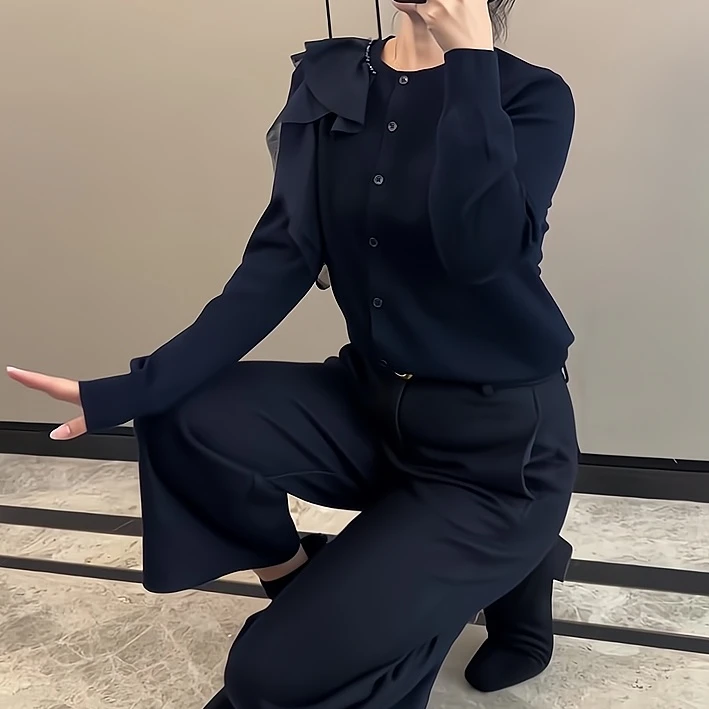 法式高级感时尚针织开衫秋冬流行穿搭新款2025年百搭设计感上衣女