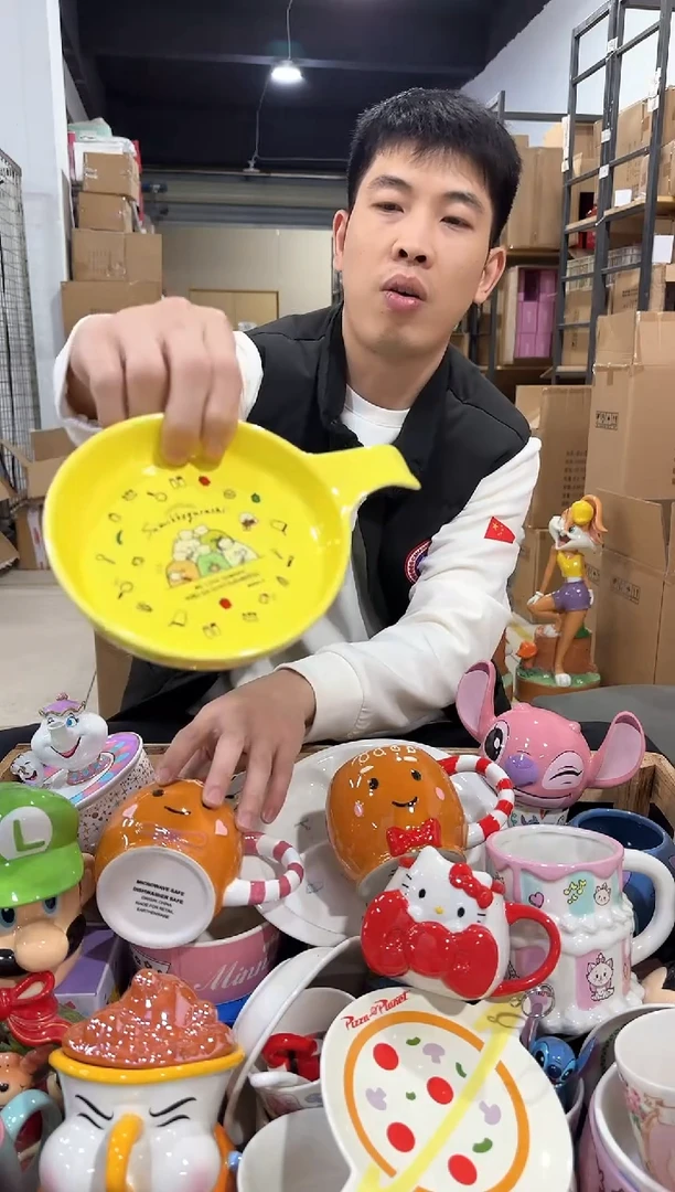 瓷片角落生物把手盘