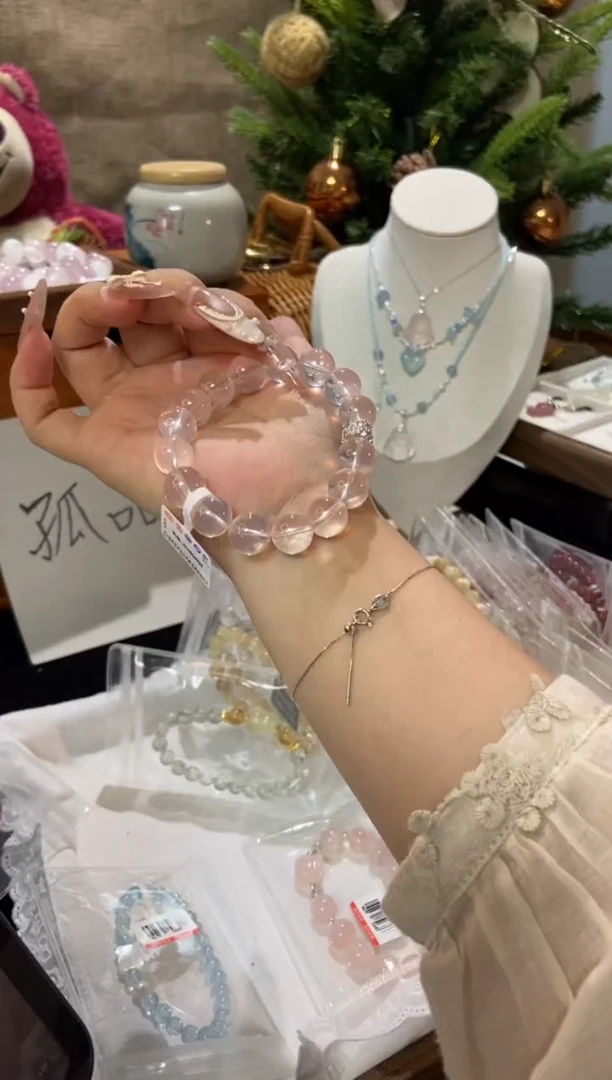 水晶手串未镶嵌孤品捡漏均匀瑕疵介意勿拍