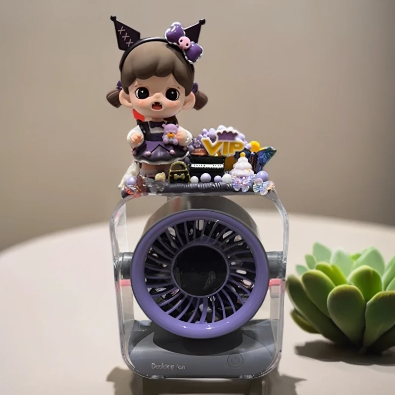 创意手工DIY奶油胶大娃风扇适合桌面摆放趣味十足