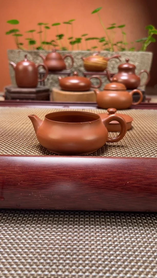 茶壶紫砂超薄胎明炉 原矿朱泥 纯手制WLX