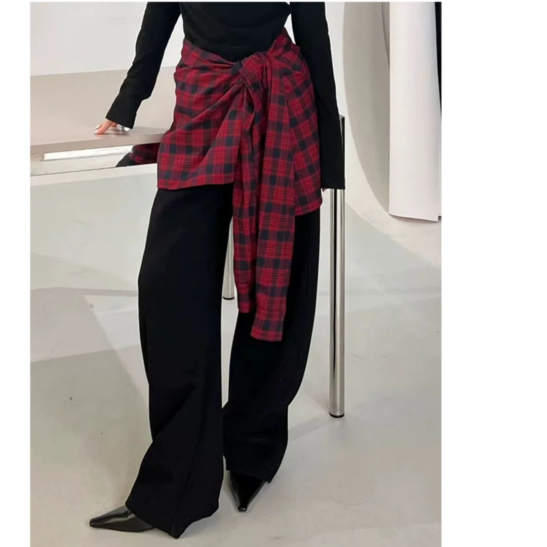 make if   24秋冬格纹搭片裙   if0014