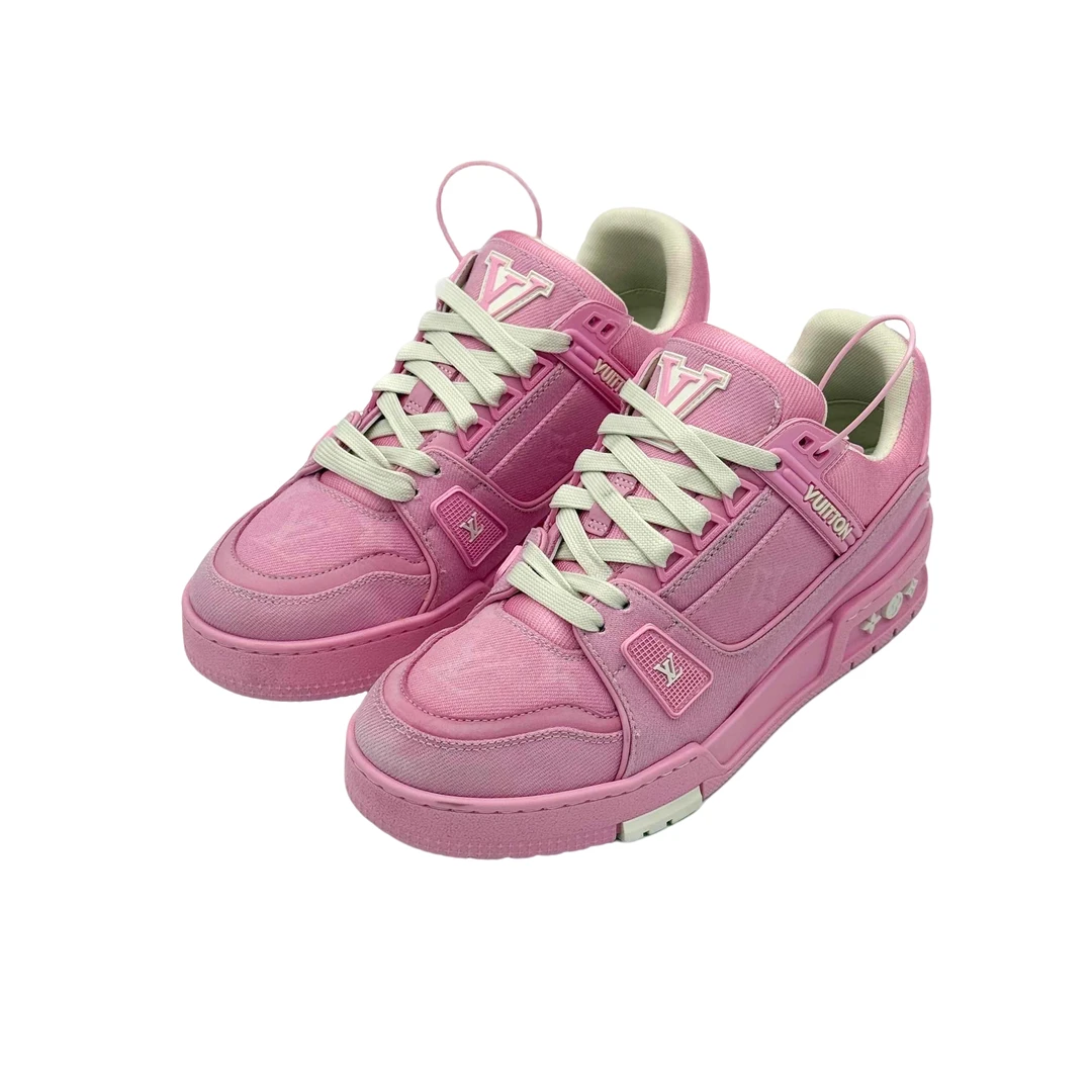 99新 LouisVuitton/路易威登 TRAINER 25新款 粉牛仔/37码/DM0145