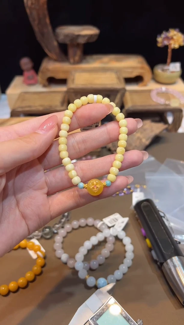 未镶嵌琥珀手链手饰@@E6864