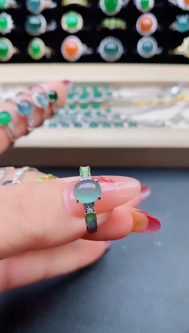 【闪购商品】翡翠戒指银S925镶嵌312321