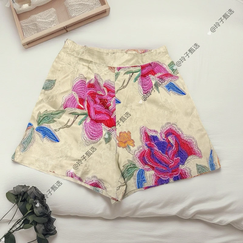 （玲子私服+短裤）原版！新中式国风气质轻奢减龄重工提花短裤