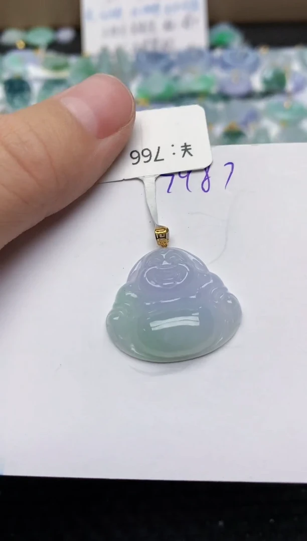 颈饰18K金镶嵌翡翠天然缅甸A货翡翠百元以上9元证书费自理