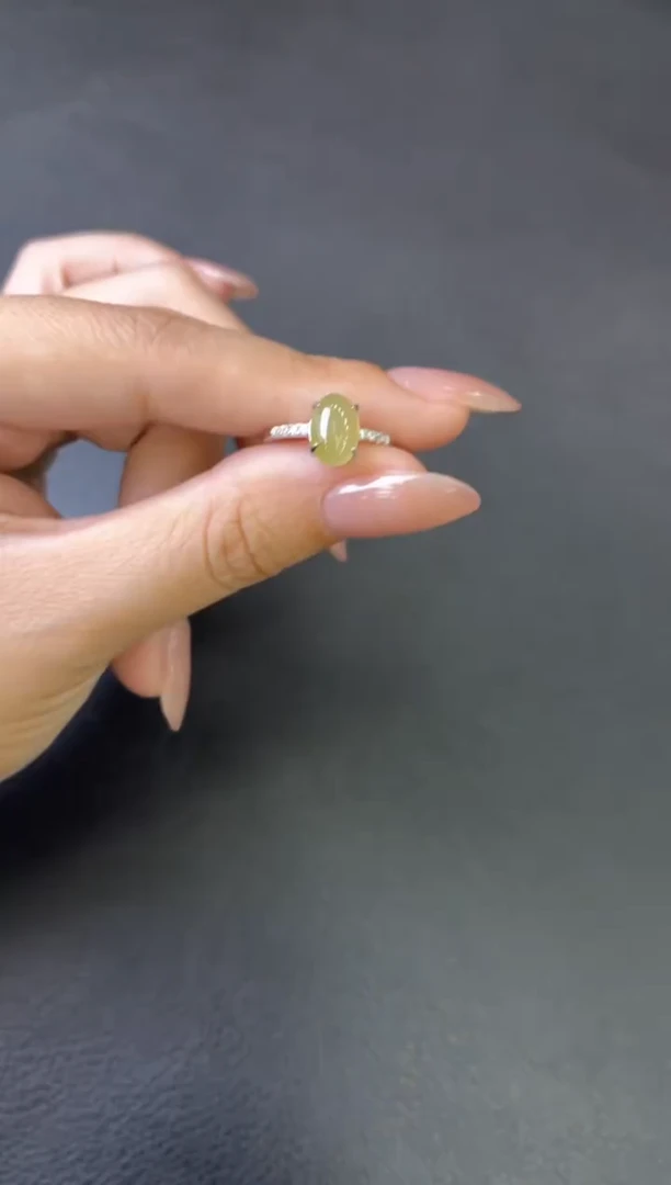 银S925镶嵌戒指翡翠戒指