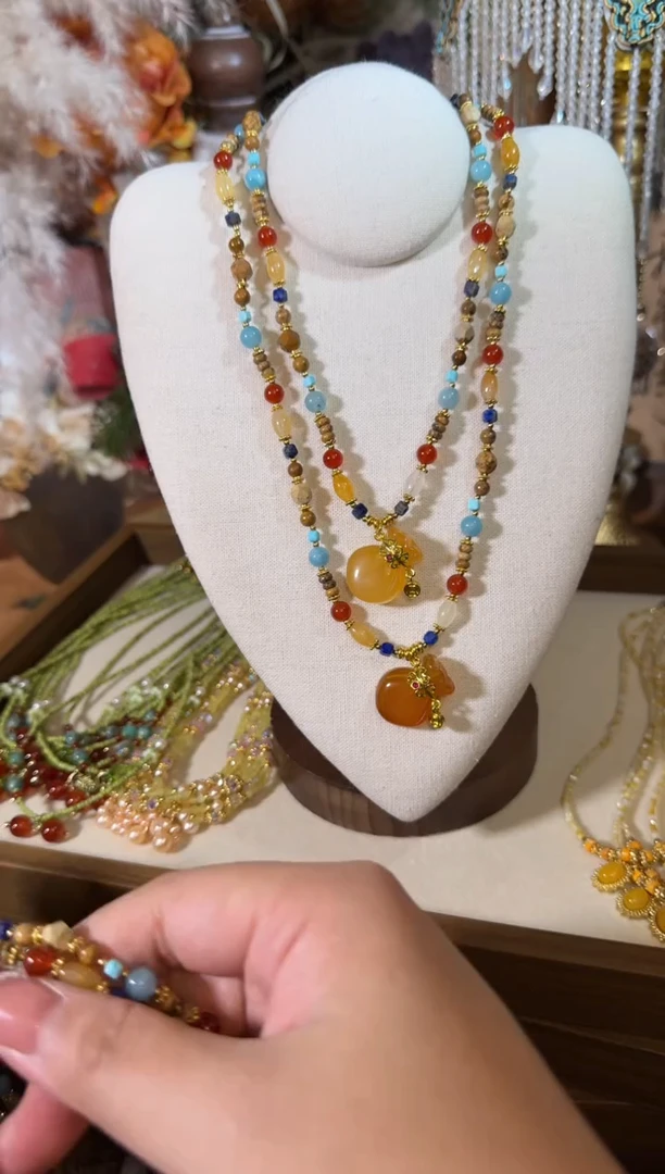 未镶嵌项链玛瑙/玉髓钱袋子  070