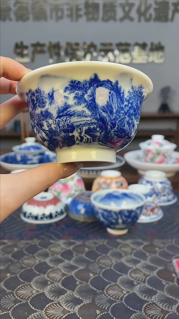 瓷片景德镇手工手绘微瑕