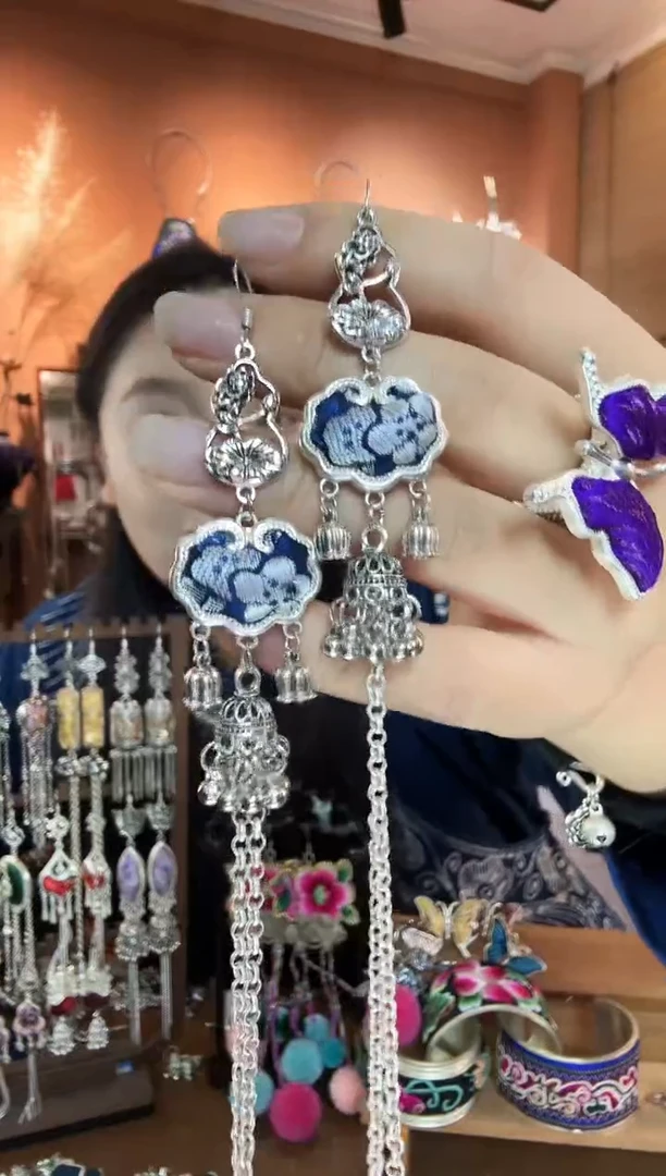 刺绣纯手工民族风耳环