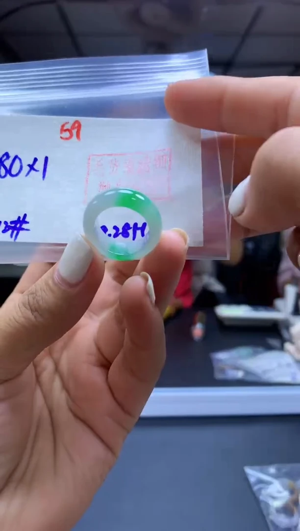 未镶嵌定制翡翠小*戒圈#980元-毛货需精细抛光