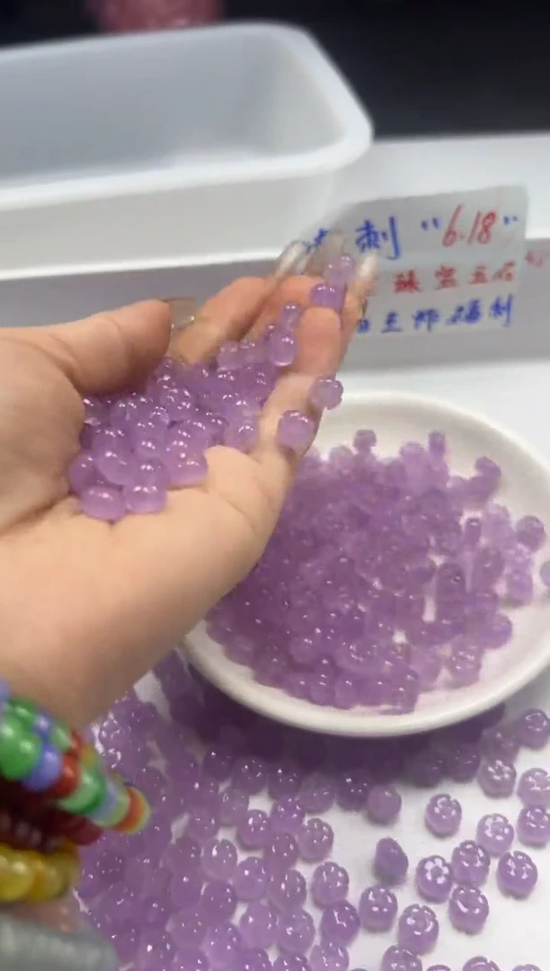 玛瑙/玉髓颈饰未镶嵌w2858冰紫罗兰五瓣花8mm*10颗