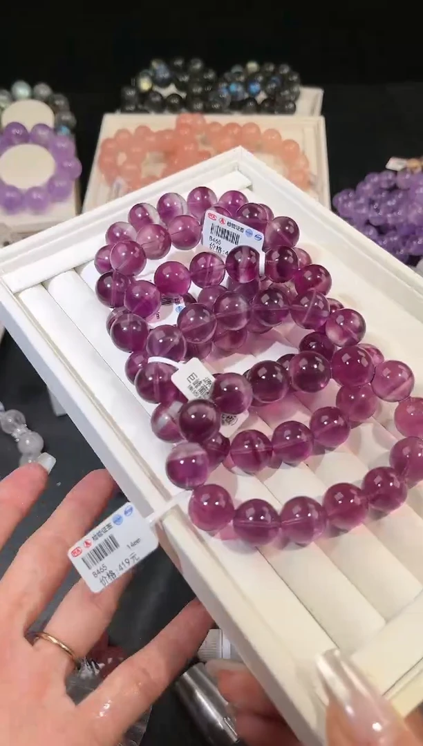 手链未镶嵌萤石多样性发一紫萤石14mm