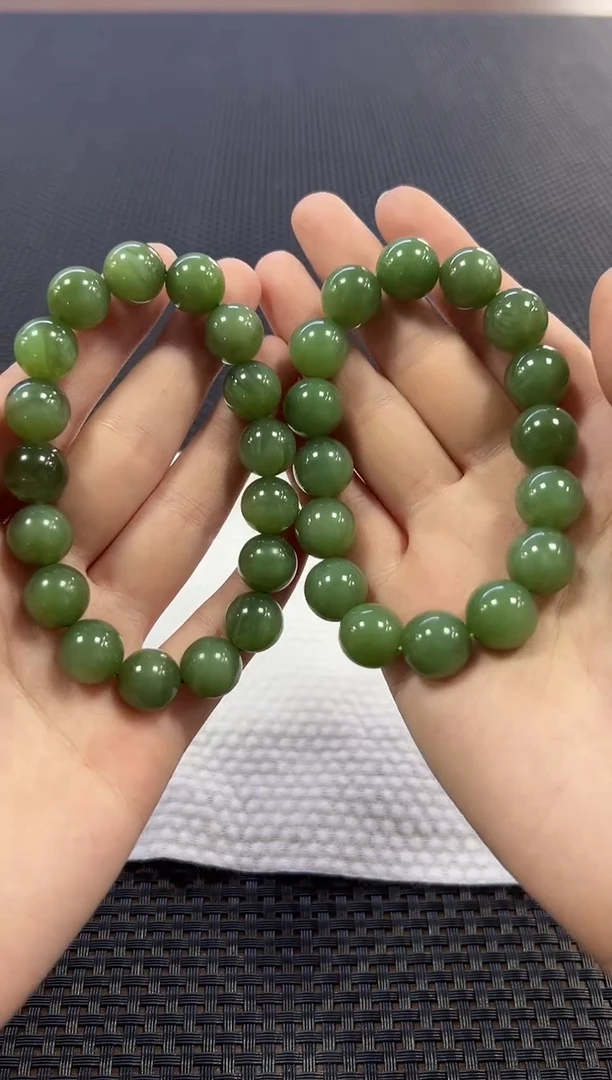 【闪购商品】和田玉手串未镶嵌碧玉手串约12mm+（多样性发一件）