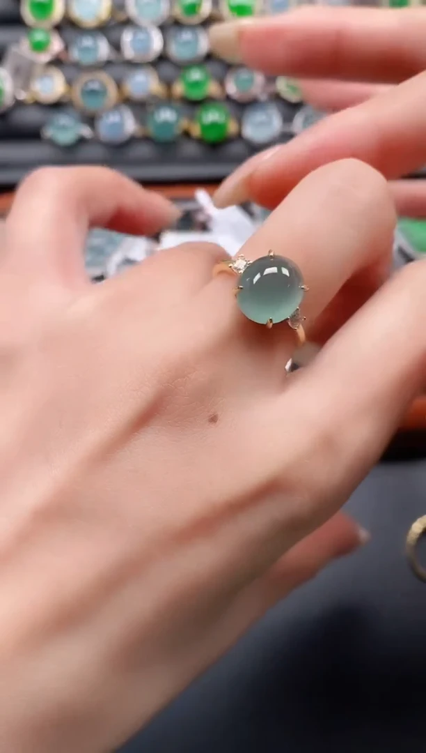 银S925镶嵌戒指翡翠111