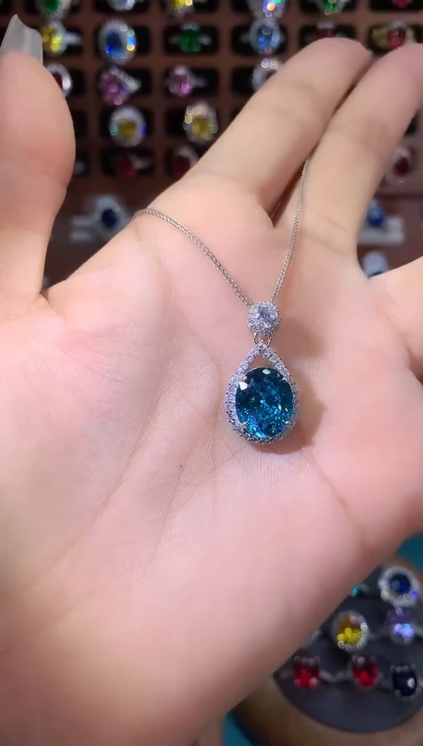 无吊坠925银帕拉蓝绿色吊坠鸟巢切