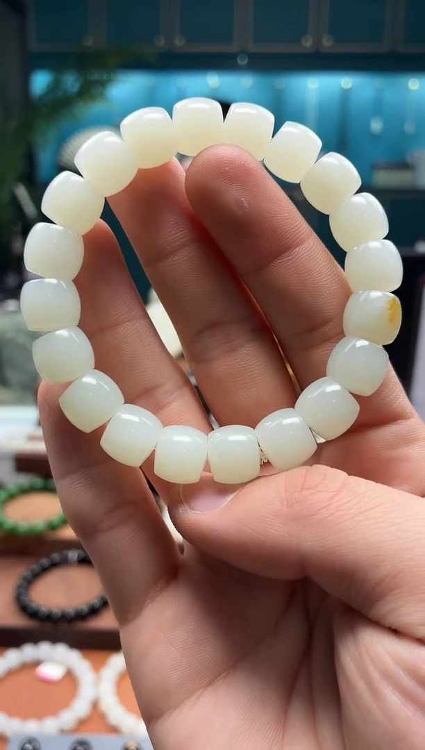 未镶嵌手串和田玉白玉10*11