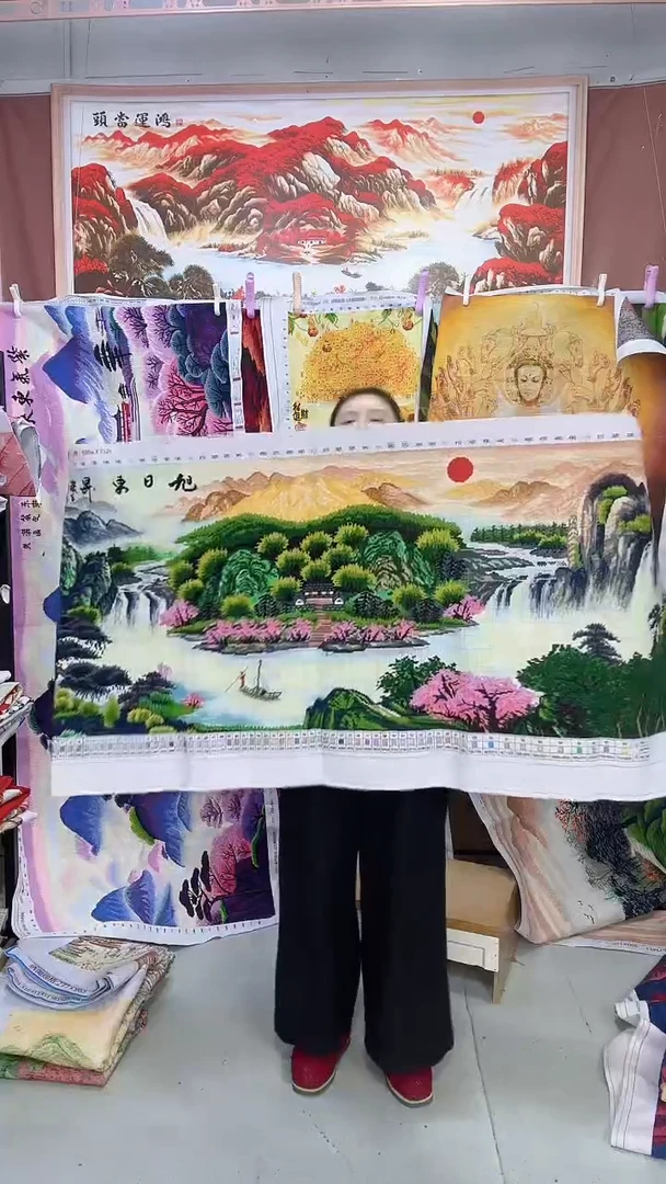 棉定制款  旭日东升   金山版 1.8米满绣